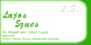 lajos szucs business card