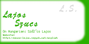 lajos szucs business card